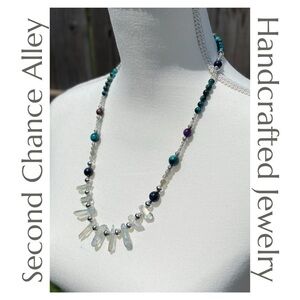 Handmade‎ - Aura Quartz, Labradorite and Galaxy Tigers Eye Beaded Necklace